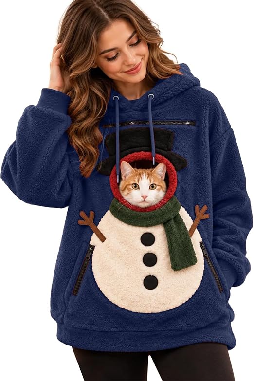 Christmas Pet Pouch Hoodie – Cat & Dog Carrier