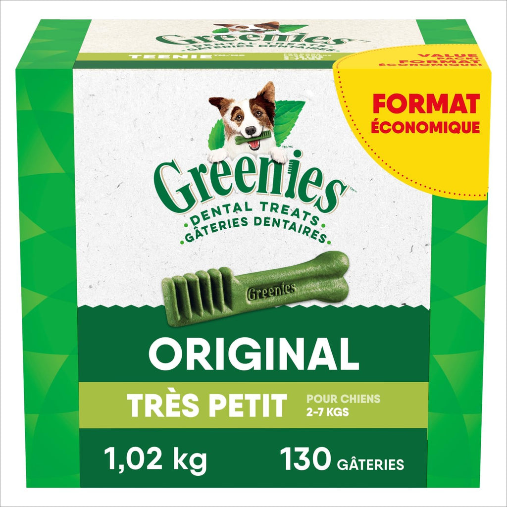 Delicious GREENIES Original Dental Treats for Small Dogs - 130 Count, 1.02kg Pack for Healthy Teeth and Fresh Breath