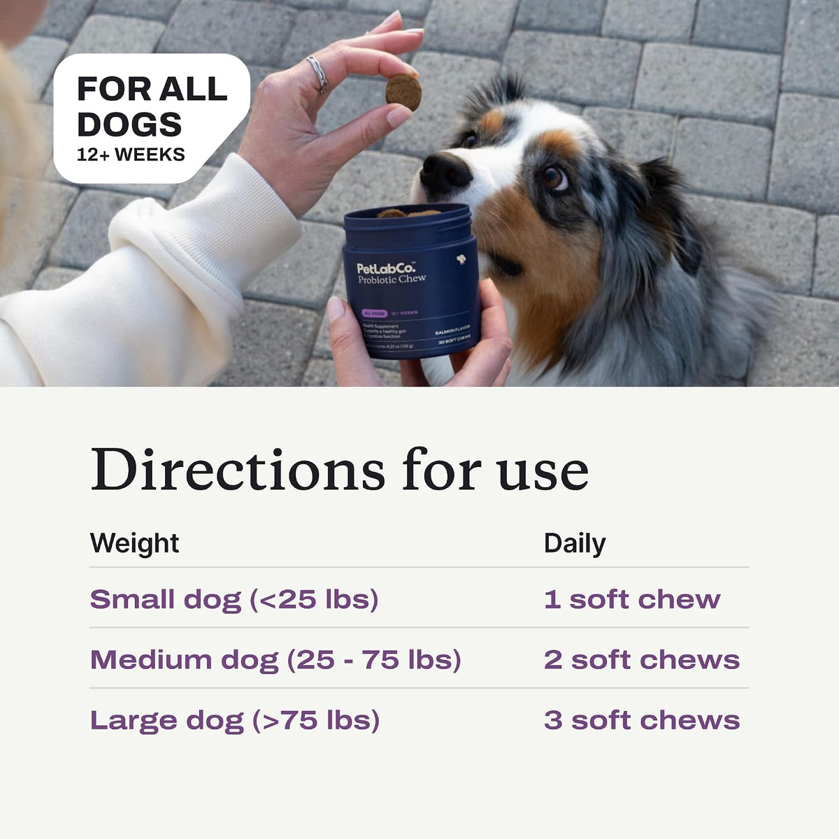 Delicious Pork Flavored Probiotic Chews for Dogs - 30 Soft Chews to Support Digestive Health and Allergies