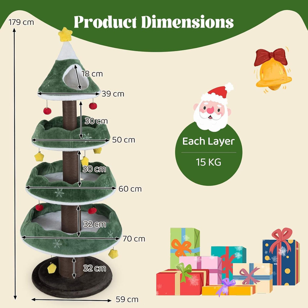 Christmas Cat Tree Tower
