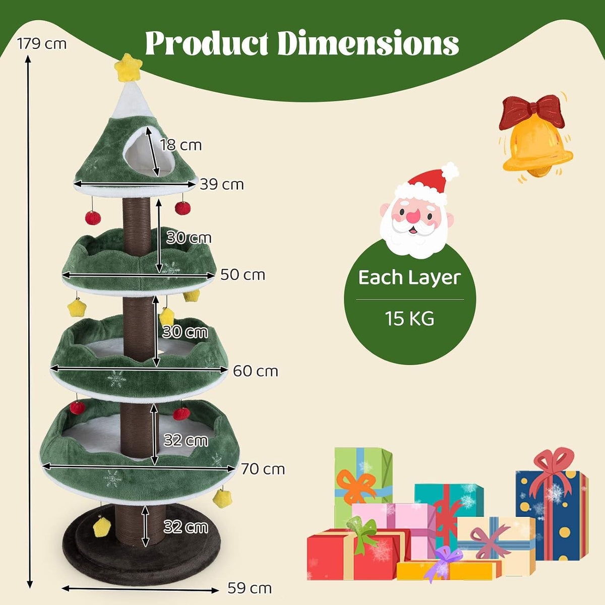 Christmas Cat Tree Tower