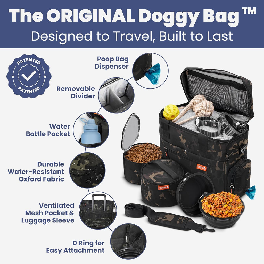 Dog Travel Bag with Bowls