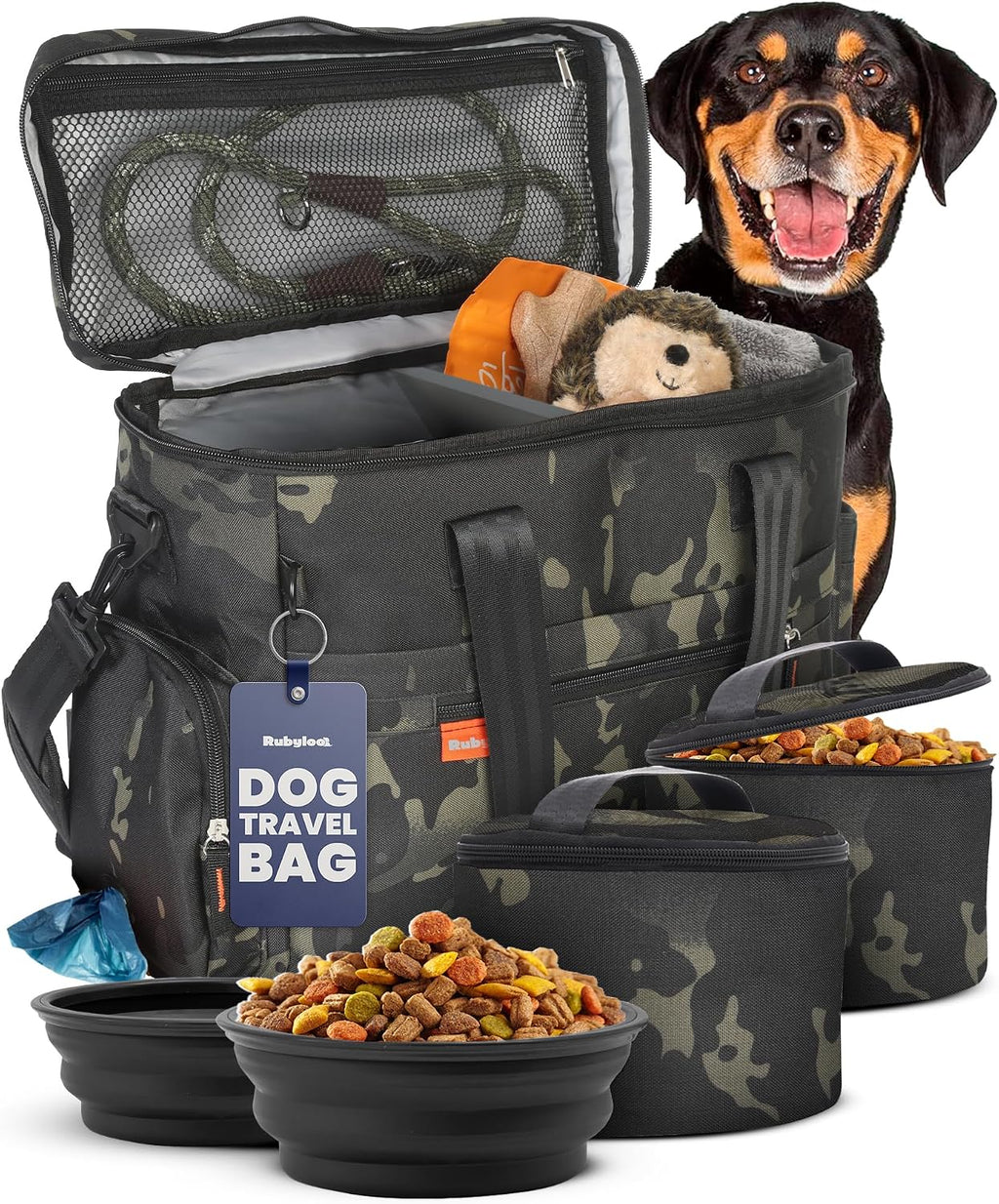 Dog Travel Bag with Bowls