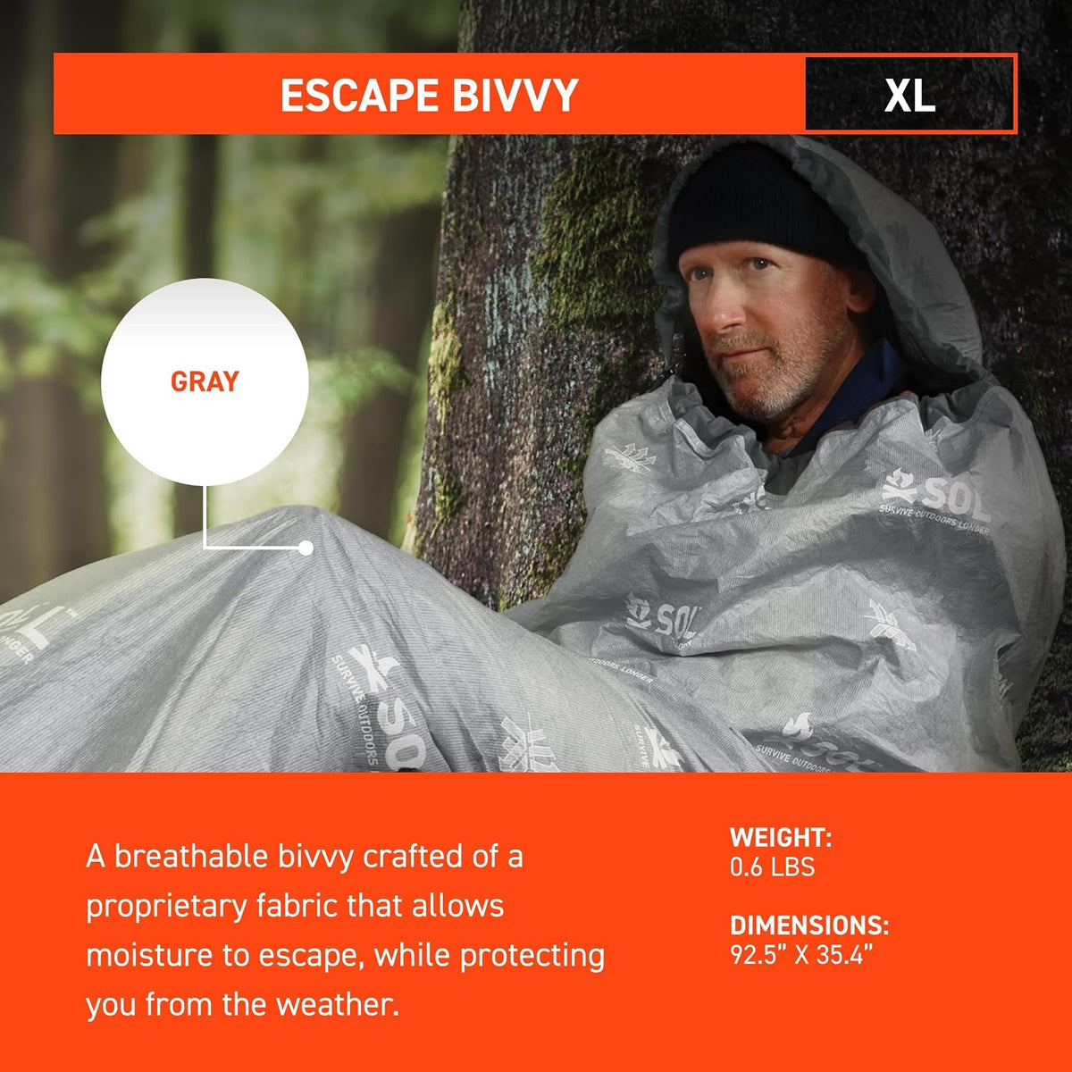 Escape™ Bivvy XL with Hood - Gray