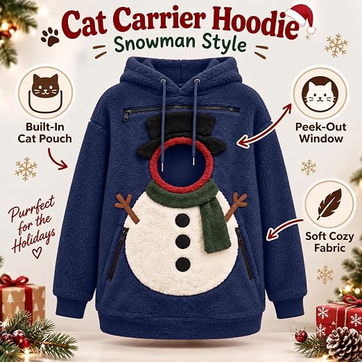 Christmas Pet Pouch Hoodie – Cat & Dog Carrier