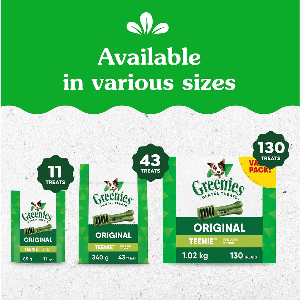 Delicious GREENIES Original Dental Treats for Small Dogs - 130 Count, 1.02kg Pack for Healthy Teeth and Fresh Breath