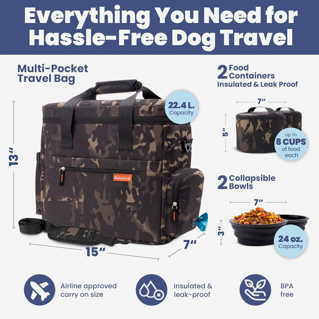 Dog Travel Bag with Bowls