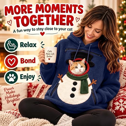 Christmas Pet Pouch Hoodie – Cat & Dog Carrier