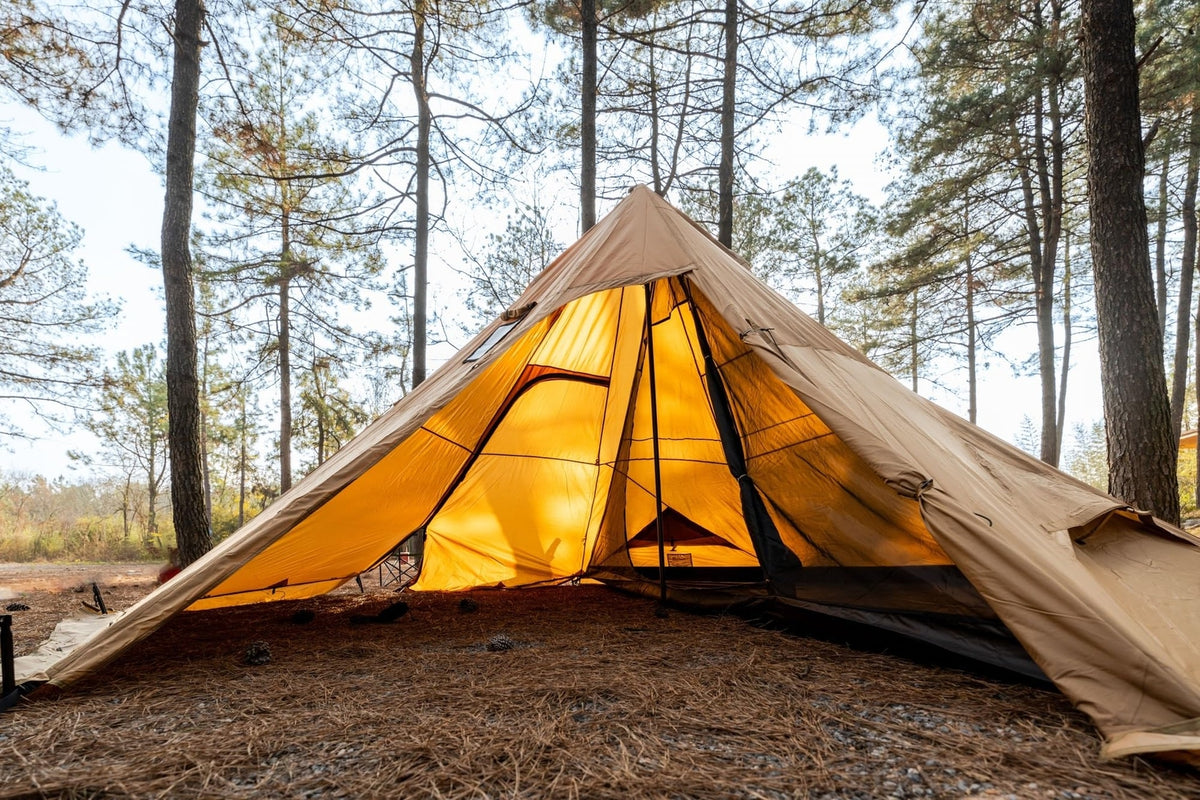 Hot Tent with Stove Jack Onefires Large Teepee Tent for Family Camping 4-8 Pe...