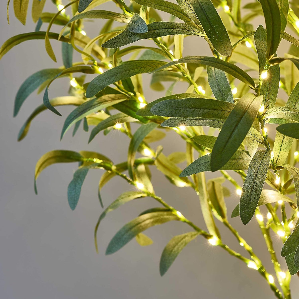 Lighted Olive Tree 4FT 160 Fairy Lights, Faux Plant Tree with Lights for Indoor Outdoor Home Wedding Party Room Decoration