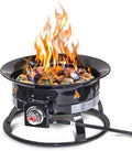 Portable Propane Fire Pit, 19-Inch, 58,000 BTU with Fire Pit Cover & Carry Kit, Smokeless Gas Firebowl | Perfect for Camping, Patio, Backyard, Tailgating, Deck, RV| Black 893 Deluxe